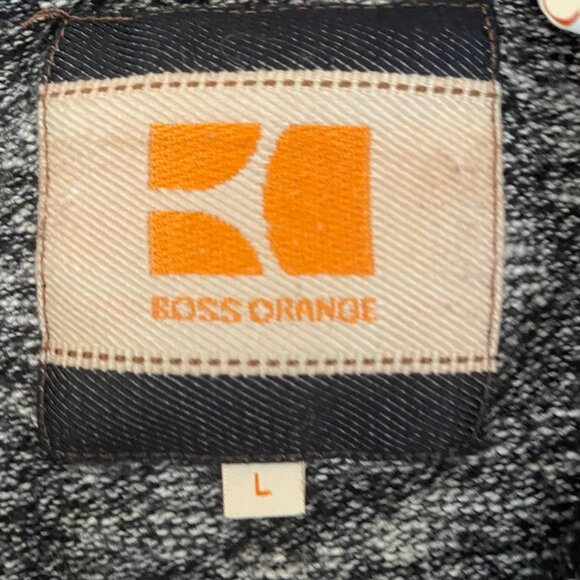 BOSS ORANGE Thick Cardigan Sweater Jacket - black and white, pockets - Picture 5 of 10